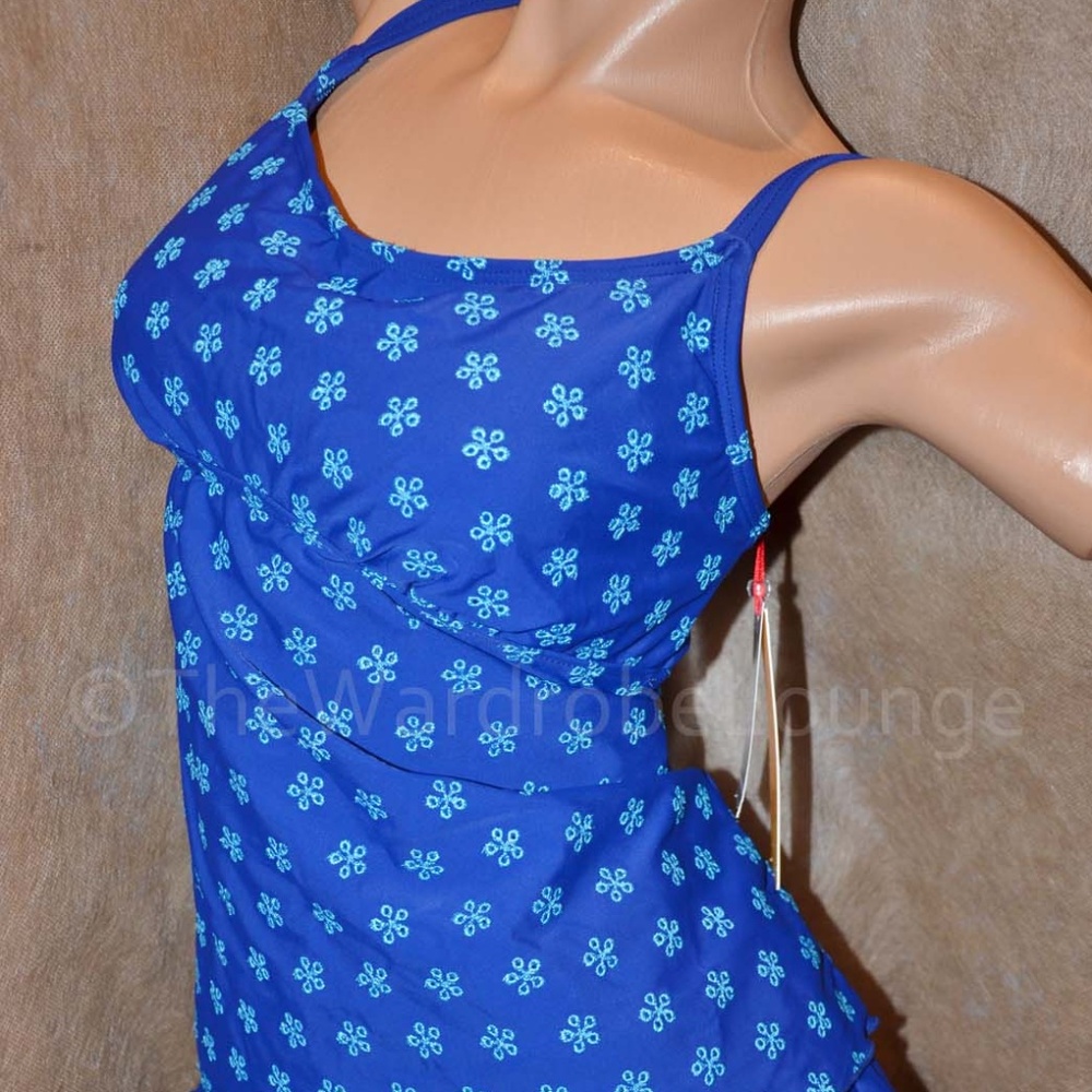 Ruby Rd. Beach Embroidered Tank Short Swimsuit NEW - Picture 2 of 8